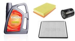 Eneos Suzuki Wagon R olajcsere szett 1.3 G13BB motorszám, levegőszűrő, olajszűrő, pollenszűrő, Eneos Premium Plus 10w30 4L (13780-83E00, 16510-61A01, 95860-78F10)