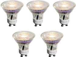 LUEDD 5 darabos GU10 50 mm-es LED izzókészlet, átlátszó, 3, 5 W, 330 lm, 3000 K (03258)