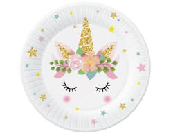 Godan Unicorn, Unikornis papírtányér 6 db-os 18 cm (MLG168303)
