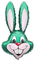 Godan Green Rabbit, Zöld Nyuszifej fólia lufi 36 cm (MLG965130)