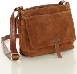 Marco Mazzini Velúr bőr válltáska | tevezöld