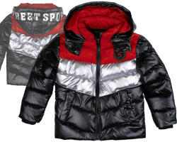 F-26 Steppelt kabát piros téli meleg 14 158/164 (YF-2179)