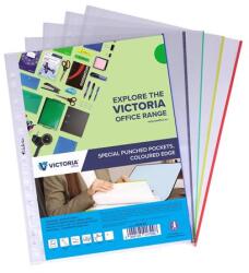 Victoria Genotherm, lefűzhető, színes szélű, A4, 50 mikron, víztiszta, VICTORIA OFFICE, vegyes színek (IDGLSZ) - becsiirodaker