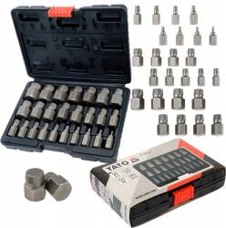 TOYA 25 Db-os Csavarhúzó Készlet Sérült Csavarokhoz Hex Torx Spline YT-06034 (YT_YT-06034)