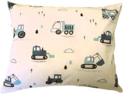  Petrol zöld munkagép mintás pamut Kispárna huzat