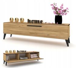 Krak Meble Vízszintes szekrény Rtv komód Simply Craft fekete fa lábak fekete (101014100170N)