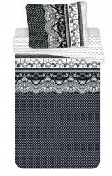 Jerry Fabrics Mikroszálas ágyneműhuzat 220x200 díszek fekete fehér párnahuzat 70x90 (8592753036235)