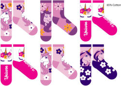 Global Licence Srl Unikornis gyerek pamut normál zokni - 6 pár/csomag - 27-30 (evUNI-NORSO-0122-B_6p_27-30)