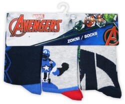 Global Licence Srl Gyerek pamut bokazokni - 3 pár - Bosszúállók - sötétkék-szürke-középkék - 23-26 (evAVE4014_23-26)