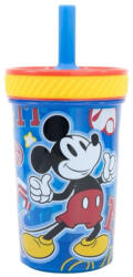 Global Licence Srl Mickey Egér felboríthatatlan csúszásgátlós műanyag pohár szívószállal - 370ML (ev74387)