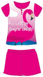 Global Licence Srl Flamingó nyári rövid ujjú gyerek pizsama - pamut jersey pizsama - pink - 116 (evFLA1791_pin_116)