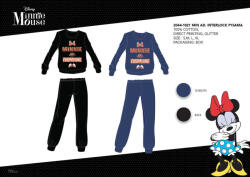 Global Licence Srl Téli pamut interlock női pizsama - Disney Minnie egér - Minnie Everything felirattal - fekete - M (evMIN-2044-1021_fek_M)