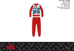 Global Licence Srl Disney Mickey egér vékony pamut gyerek pizsama - jersey pizsama - piros - 116 (evMICK1388_pir_116)