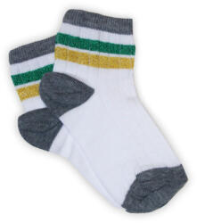 Global Licence Srl Női pamut bokazokni - bordázott - csillámos - zöld-arany csíkos - 35-40 (ev13551_fszz_35-40)