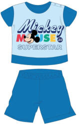 Global Licence Srl Disney Mickey egér nyári rövid ujjú baba pizsama - pamut jersey pizsama - Mickey Superstar felirattal - középkék - 92 (evMIC1433_kke2_92)
