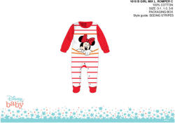 Global Licence Srl Disney Minnie egér baba rugdalózó - fehér-piros - 0-1 hónapos babának (evMIXGIRL1610_feh-pir_0-1)