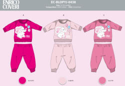 Global Licence Srl Enrico Coveri hosszú vékony baba pizsama - 100% pamut pizsama - Elefánt mintával - rózsaszín - 86 (evEC-BLOPYJ-0438-GLO_roz_86)