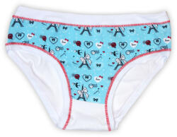 Global Licence Srl Pamut lányka bugyi - Pamutdzsörzé - nyomott mintás - fehér-világoskék - 116 (evB217_feher-vilagoskek_116_-5-)