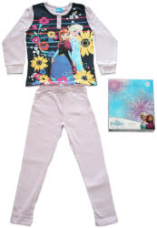 Global Licence Srl Hosszú vékony pamut gyerek pizsama - Jégvarázs - csíkos - Jersey - világoslila - 140 (evFRO-2022-0046-47_vli_140)