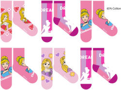 Global Licence Srl Disney Hercegnők gyerek pamut normál zokni - 6 pár/csomag - 27-30 (evPRI-NORSO-0033-B_6p_27-30)