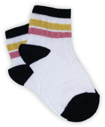 Global Licence Srl Lány pamut bokazokni - bordázott - csillámos - arany-mályva csíkos - 29-34 (ev13551_ffs_29-34)