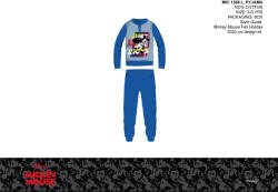 Global Licence Srl Disney Mickey egér vékony pamut gyerek pizsama - jersey pizsama - középkék - 116 (evMICK1388_kke_116)