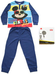 Global Licence Srl Hosszú vékony pamut gyerek pizsama - Mickey egér - Summer starts felirattal - Jersey - sötétkék - 116 (evMIC-2022-0017-19_ske_116)