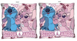 Global Licence Srl Disney Stitch és Angel párna, díszpárna - kétoldali mintával - 40 x 40 cm (evSTI1075)