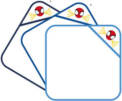 Global Licence Srl Pókember kapucnis babatörölköző hímzett mintával - 70 x 70 cm - középkék (evSPM1631-B_kke)