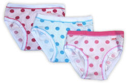 Global Licence Srl Pamut lányka bugyi - Pamutdzsörzé - 3 darabos - pöttyös - rózsaszín-pink-világoskék - 116 (ev403_mix_116_-6-)