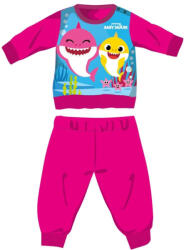 Global Licence Srl Baby Shark téli vastag baba pizsama - pamut flanel pizsama - pink - 80 (evBSHA-BFLAPYJ-0059_pin_80)