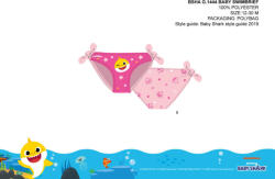 Global Licence Srl Baby Shark baba fürdőruha alsó kislányoknak - világosrózsaszín - 92 (evBSHAG1444_vro_92)