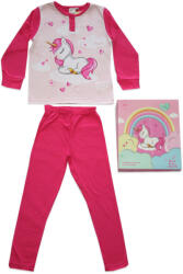 Global Licence Srl Hosszú vékony pamut gyerek pizsama - Unikornis - Jersey - pink - 128 (evUNI-2022-0722_pin_128)