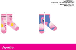 Global Licence Srl Flamingó gyerek pamut normál zokni - 4 pár/csomag - 27-30 (evFLA-NORSO-0121_27-30)