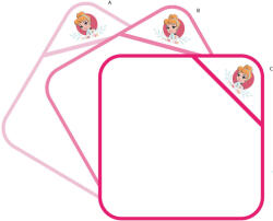 Global Licence Srl Disney Hercegnők kapucnis babatörölköző hímzett mintával - 70 x 70 cm - pink (evPRI1633-B_pin)
