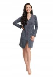 Luna Női grafit csillagos ing XL-es rövid ujjú hosszú cipzáras hálóing (5902080042428)