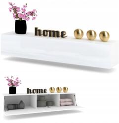 Krak Meble Függő szekrény vízszintes Rtv komód vitrin Simply fehér fényes (10200100110N)