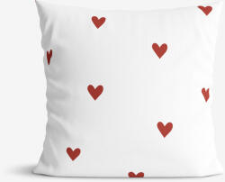 Goldea pamut párnahuzat - piros szívecskék, fehér alapon 70 x 90 cm