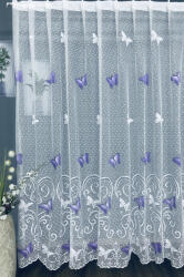 fuggonyoutlet Pillangó, fehér alapon lila, 150x250 cm