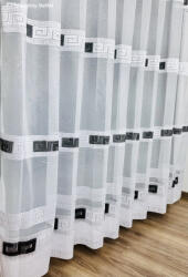 fuggonyoutlet Görög minta 3, fehér alapon fekete, 150x250 cm