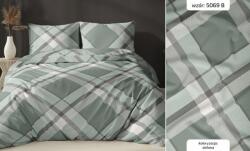 Karo Szatén ágyneműhuzat 140x200 zöld kockás cipzáras Karo szatén (2359595)