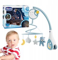 Chicco Körhinta zenedobozzal kiságyra 3az1ben NEXT2DREMS lámpa Kék (76272)