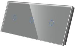 Luxion Panou Intrerupator Simplu + Simplu + Simplu cu Touch Din Sticla LUXION SmartElectro IntelligentHouse (LX-GP022GY)