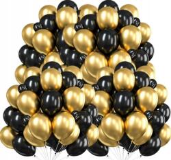 Viva Lufik Fekete Arany Krómozott Lufi Szett Születésnapra Esküvőre 100 Db