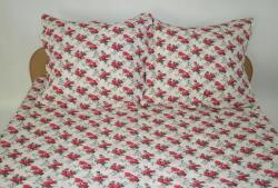 Karo Ágyneműhuzat kéregből 200x220 Apró piros rózsák gombokkal 100% pamut (1399298)