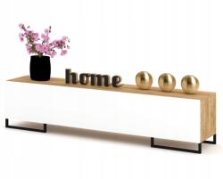 Krak Meble Rtv szekrény Komód Polc Loft Tölgy Craft Fehér 180 (101321180140)