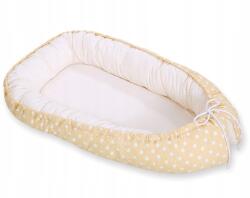 Bobono Bébi báb kétoldalas járóka takaró Premium Bobono- pöttyös bézs/pa