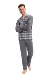 Luna Férfi hosszú cipzáras pizsama XL grafit Luna (L797-6/3)
