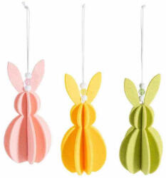 Decorer Set 3 figurine Iepurasi Paste textil multicolor Ø 7 cm x 15 H (A56.48.58)