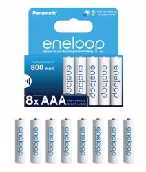 Panasonic Eredeti Eneloop Akkumulátor 8xAAA 800mAh 100% Japán (BK-4MCDE/8BE)